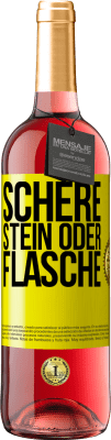 29,95 € Kostenloser Versand | Roséwein ROSÉ Ausgabe Schere, Stein oder Flasche Gelbes Etikett. Anpassbares Etikett Junger Wein Ernte 2024 Tempranillo