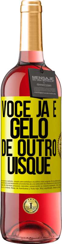 29,95 € Envio grátis | Vinho rosé Edição ROSÉ Você já é gelo de outro uísque Etiqueta Amarela. Etiqueta personalizável Vinho jovem Colheita 2024 Tempranillo