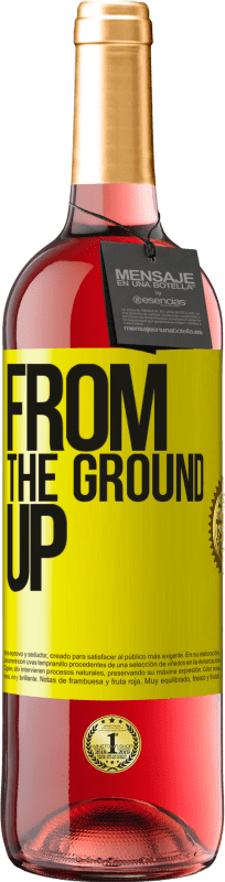 29,95 € Kostenloser Versand | Roséwein ROSÉ Ausgabe From The Ground Up Gelbes Etikett. Anpassbares Etikett Junger Wein Ernte 2023 Tempranillo