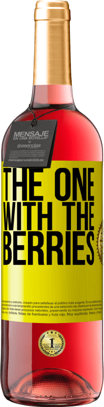 29,95 € 送料無料 | ロゼワイン ROSÉエディション The one with the berries 黄色のラベル. カスタマイズ可能なラベル 若いワイン 収穫 2023 Tempranillo