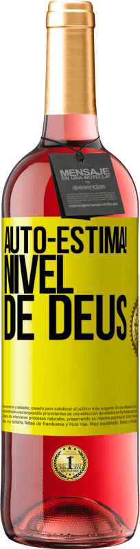 29,95 € Envio grátis | Vinho rosé Edição ROSÉ Auto-estima! Nível de Deus Etiqueta Amarela. Etiqueta personalizável Vinho jovem Colheita 2024 Tempranillo