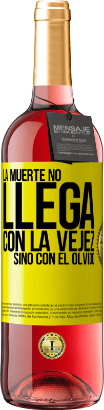 29,95 € Envío gratis | Vino Rosado Edición ROSÉ La muerte no llega con la vejez, sino con el olvido Etiqueta Amarilla. Etiqueta personalizable Vino joven Cosecha 2024 Tempranillo