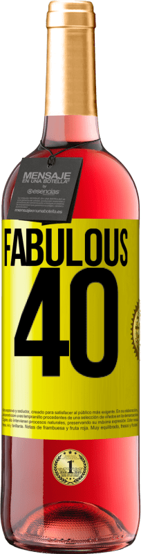 29,95 € Free Shipping | Rosé Wine ROSÉ Edition Fabulous 40 Yellow Label. Customizable label Young wine Harvest 2024 Tempranillo