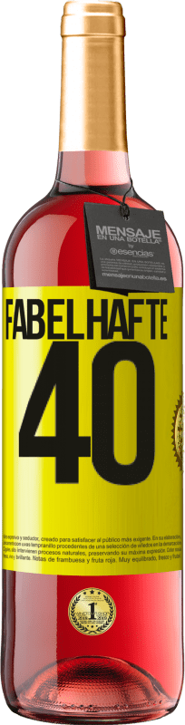 29,95 € Kostenloser Versand | Roséwein ROSÉ Ausgabe Fabelhafte 40 Gelbes Etikett. Anpassbares Etikett Junger Wein Ernte 2024 Tempranillo