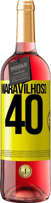 29,95 € Envio grátis | Vinho rosé Edição ROSÉ Maravilhoso 40 Etiqueta Amarela. Etiqueta personalizável Vinho jovem Colheita 2023 Tempranillo