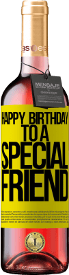 29,95 € Envoi gratuit | Vin rosé Édition ROSÉ Joyeux anniversaire à un ami spécial Étiquette Jaune. Étiquette personnalisable Vin jeune Récolte 2024 Tempranillo