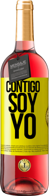 29,95 € Envío gratis | Vino Rosado Edición ROSÉ Contigo soy yo Etiqueta Amarilla. Etiqueta personalizable Vino joven Cosecha 2024 Tempranillo