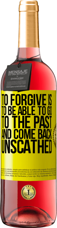 29,95 € 送料無料 | ロゼワイン ROSÉエディション 許すことは過去に行き、無傷で戻ってくることができることです 黄色のラベル. カスタマイズ可能なラベル 若いワイン 収穫 2025 Tempranillo