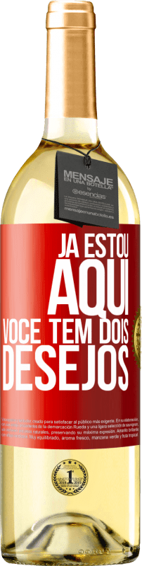 29,95 € Envio grátis | Vinho branco Edição WHITE Já estou aqui. Você tem dois desejos Etiqueta Vermelha. Etiqueta personalizável Vinho jovem Colheita 2024 Verdejo