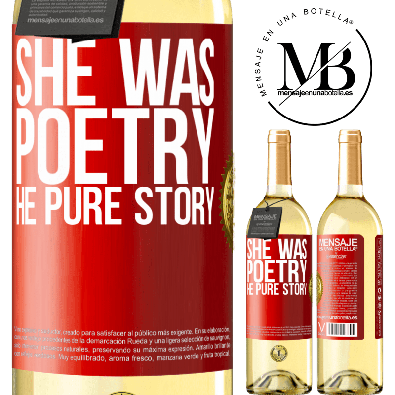 29,95 € Free Shipping | White Wine WHITE Edition She was poetry, he pure story Red Label. Customizable label Young wine Harvest 2022 Verdejo