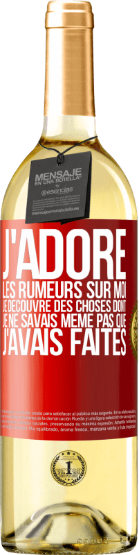 29,95 € Envoi gratuit | Vin blanc Édition WHITE J'adore les rumeurs sur moi, je découvre des choses dont je ne savais même pas que j'avais faites Étiquette Rouge. Étiquette personnalisable Vin jeune Récolte 2024 Verdejo