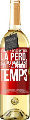 29,95 € Envoi gratuit | Vin blanc Édition WHITE Au final les deux ont perdu. Il a perdu celle qui l'aimait le plus et elle a perdu le temps Étiquette Rouge. Étiquette personnalisable Vin jeune Récolte 2024 Verdejo