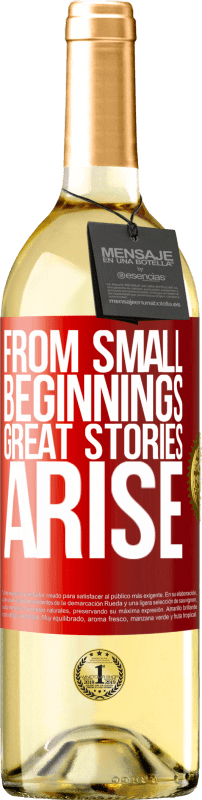 29,95 € Бесплатная доставка | Белое вино Издание WHITE С самого начала возникают великие истории Красная метка. Настраиваемая этикетка Молодое вино Урожай 2023 Verdejo