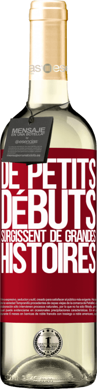 29,95 € Envoi gratuit | Vin blanc Édition WHITE De petits débuts surgissent de grandes histoires Étiquette Rouge. Étiquette personnalisable Vin jeune Récolte 2024 Verdejo