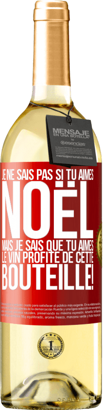 29,95 € Envoi gratuit | Vin blanc Édition WHITE Je ne sais pas si tu aimes Noël mais je sais que tu aimes le vin. Profite de cette bouteille! Étiquette Rouge. Étiquette personnalisable Vin jeune Récolte 2024 Verdejo