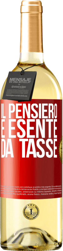 29,95 € Spedizione Gratuita | Vino bianco Edizione WHITE Il pensiero è esente da tasse Etichetta Rossa. Etichetta personalizzabile Vino giovane Raccogliere 2024 Verdejo