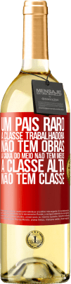 29,95 € Envio grátis | Vinho branco Edição WHITE Um país raro: a classe trabalhadora não tem obras, a caixa do meio não tem meios, a classe alta não tem classe Etiqueta Vermelha. Etiqueta personalizável Vinho jovem Colheita 2025 Verdejo
