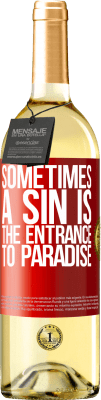 29,95 € 送料無料 | 白ワイン WHITEエディション 時には罪は楽園への入り口です 赤いタグ. カスタマイズ可能なラベル 若いワイン 収穫 2024 Verdejo