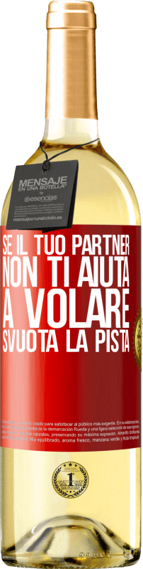 29,95 € Spedizione Gratuita | Vino bianco Edizione WHITE Se il tuo partner non ti aiuta a volare, svuota la pista Etichetta Rossa. Etichetta personalizzabile Vino giovane Raccogliere 2024 Verdejo