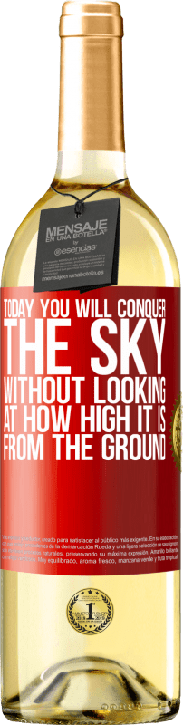29,95 € Free Shipping | White Wine WHITE Edition Today you will conquer the sky, without looking at how high it is from the ground Red Label. Customizable label Young wine Harvest 2023 Verdejo