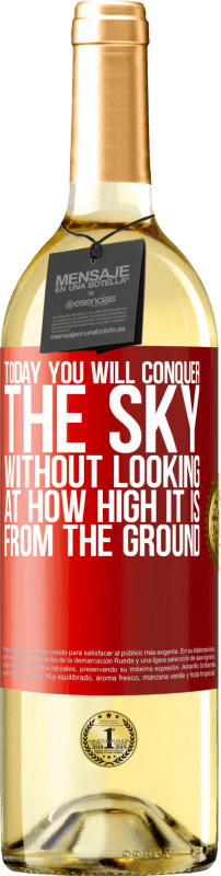 29,95 € Free Shipping | White Wine WHITE Edition Today you will conquer the sky, without looking at how high it is from the ground Red Label. Customizable label Young wine Harvest 2025 Verdejo