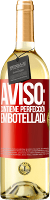 29,95 € Envío gratis | Vino Blanco Edición WHITE Aviso: contiene perfección embotellada Etiqueta Roja. Etiqueta personalizable Vino joven Cosecha 2024 Verdejo