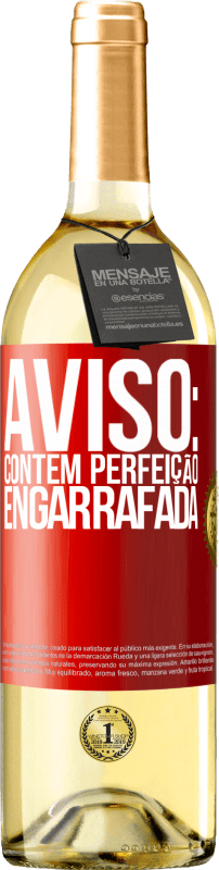 29,95 € Envio grátis | Vinho branco Edição WHITE Aviso: contém perfeição engarrafada Etiqueta Vermelha. Etiqueta personalizável Vinho jovem Colheita 2024 Verdejo