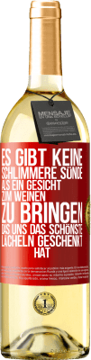 29,95 € Kostenloser Versand | Weißwein WHITE Ausgabe Es gibt keine schlimmere Sünde, als ein Gesicht zum Weinen zu bringen, das uns das schönste Lächeln geschenkt hat Rote Markierung. Anpassbares Etikett Junger Wein Ernte 2025 Verdejo