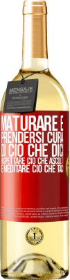 29,95 € Spedizione Gratuita | Vino bianco Edizione WHITE Maturare è prendersi cura di ciò che dici, rispettare ciò che ascolti e meditare ciò che taci Etichetta Rossa. Etichetta personalizzabile Vino giovane Raccogliere 2024 Verdejo