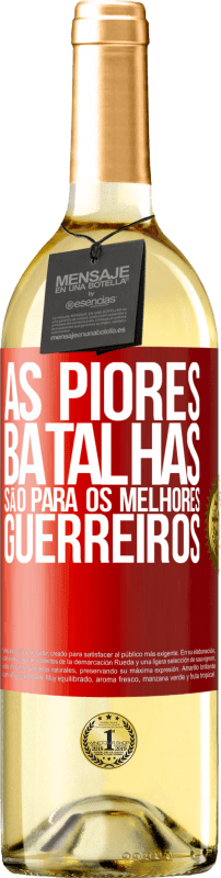 29,95 € Envio grátis | Vinho branco Edição WHITE As piores batalhas são para os melhores guerreiros Etiqueta Vermelha. Etiqueta personalizável Vinho jovem Colheita 2025 Verdejo
