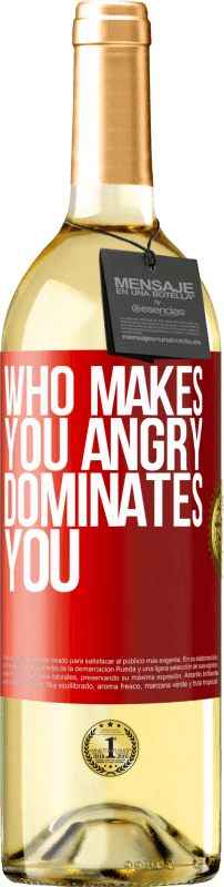 29,95 € Free Shipping | White Wine WHITE Edition Who makes you angry dominates you Red Label. Customizable label Young wine Harvest 2022 Verdejo