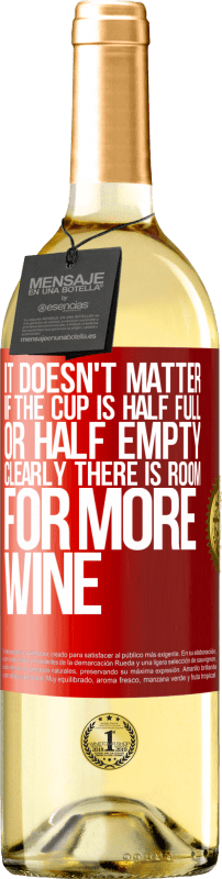 29,95 € 免费送货 | 白葡萄酒 WHITE版 杯子是半满还是半空都没关系。显然还有更多的葡萄酒余地 红色标签. 可自定义的标签 青年酒 收成 2025 Verdejo