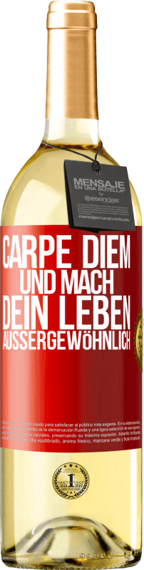 29,95 € Kostenloser Versand | Weißwein WHITE Ausgabe Carpe Diem und mach dein Leben außergewöhnlich Rote Markierung. Anpassbares Etikett Junger Wein Ernte 2024 Verdejo