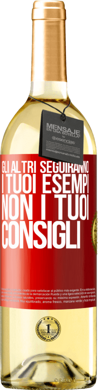 29,95 € Spedizione Gratuita | Vino bianco Edizione WHITE Gli altri seguiranno i tuoi esempi, non i tuoi consigli Etichetta Rossa. Etichetta personalizzabile Vino giovane Raccogliere 2024 Verdejo