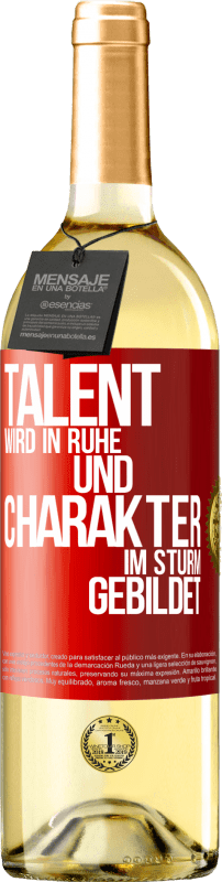 29,95 € Kostenloser Versand | Weißwein WHITE Ausgabe Talent wird in Ruhe und Charakter im Sturm gebildet Rote Markierung. Anpassbares Etikett Junger Wein Ernte 2023 Verdejo