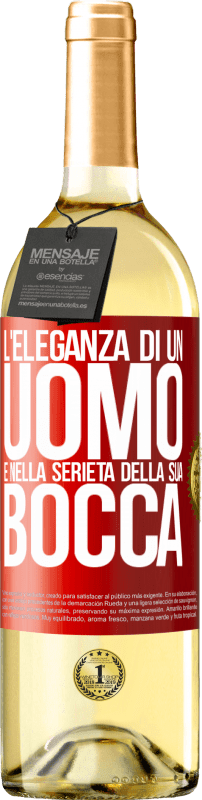 29,95 € Spedizione Gratuita | Vino bianco Edizione WHITE L'eleganza di un uomo è nella serietà della sua bocca Etichetta Rossa. Etichetta personalizzabile Vino giovane Raccogliere 2024 Verdejo