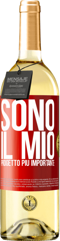 29,95 € Spedizione Gratuita | Vino bianco Edizione WHITE Sono il mio progetto più importante Etichetta Rossa. Etichetta personalizzabile Vino giovane Raccogliere 2024 Verdejo