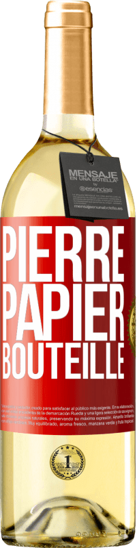 29,95 € Envoi gratuit | Vin blanc Édition WHITE Pierre-papier-bouteille Étiquette Rouge. Étiquette personnalisable Vin jeune Récolte 2023 Verdejo