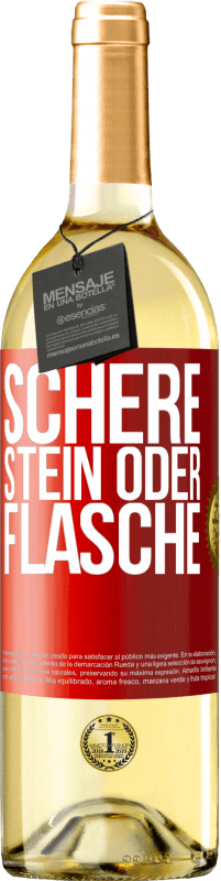 29,95 € Kostenloser Versand | Weißwein WHITE Ausgabe Schere, Stein oder Flasche Rote Markierung. Anpassbares Etikett Junger Wein Ernte 2024 Verdejo