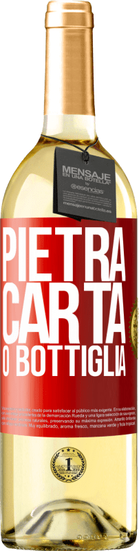 29,95 € Spedizione Gratuita | Vino bianco Edizione WHITE Pietra, carta o bottiglia Etichetta Rossa. Etichetta personalizzabile Vino giovane Raccogliere 2024 Verdejo