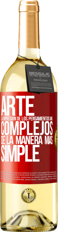 29,95 € Envío gratis | Vino Blanco Edición WHITE ARTE. La expresión de los pensamientos más complejos de la manera más simple Etiqueta Roja. Etiqueta personalizable Vino joven Cosecha 2025 Verdejo