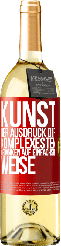 29,95 € Kostenloser Versand | Weißwein WHITE Ausgabe KUNST. Der Ausdruck der komplexesten Gedanken auf einfachste Weise Rote Markierung. Anpassbares Etikett Junger Wein Ernte 2024 Verdejo