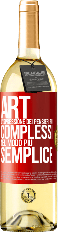 29,95 € Spedizione Gratuita | Vino bianco Edizione WHITE ART. L'espressione dei pensieri più complessi nel modo più semplice Etichetta Rossa. Etichetta personalizzabile Vino giovane Raccogliere 2024 Verdejo