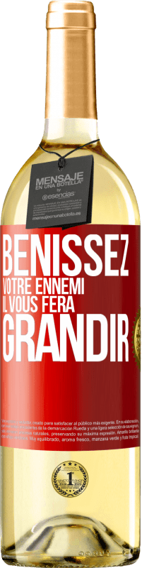 29,95 € Envoi gratuit | Vin blanc Édition WHITE Bénissez votre ennemi. Il vous fera grandir Étiquette Rouge. Étiquette personnalisable Vin jeune Récolte 2024 Verdejo