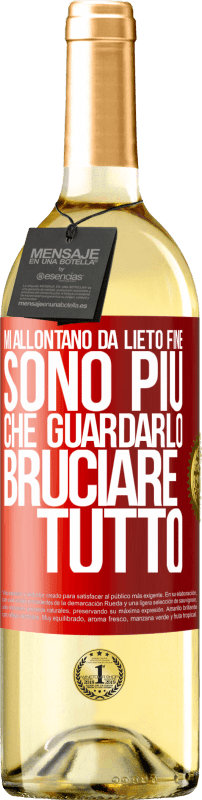 29,95 € Spedizione Gratuita | Vino bianco Edizione WHITE Mi allontano da lieto fine, sono più che guardarlo bruciare tutto Etichetta Rossa. Etichetta personalizzabile Vino giovane Raccogliere 2024 Verdejo