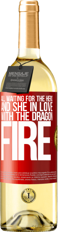 29,95 € Free Shipping | White Wine WHITE Edition All waiting for the hero and she in love with the dragon fire Red Label. Customizable label Young wine Harvest 2023 Verdejo
