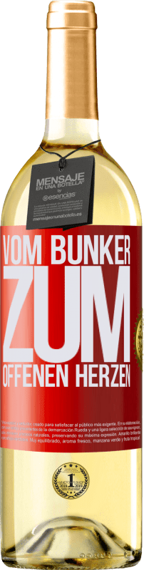 29,95 € Kostenloser Versand | Weißwein WHITE Ausgabe Vom Bunker zum offenen Herzen Rote Markierung. Anpassbares Etikett Junger Wein Ernte 2024 Verdejo