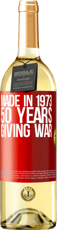 29,95 € Бесплатная доставка | Белое вино Издание WHITE Сделано в 1973 году. 50 лет войны Красная метка. Настраиваемая этикетка Молодое вино Урожай 2023 Verdejo