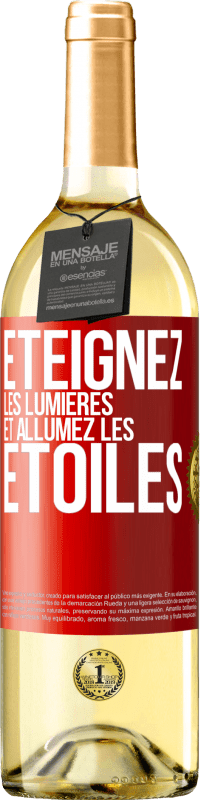 29,95 € Envoi gratuit | Vin blanc Édition WHITE Éteignez les lumières et allumez les étoiles Étiquette Rouge. Étiquette personnalisable Vin jeune Récolte 2024 Verdejo