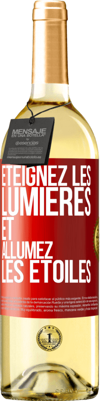 29,95 € Envoi gratuit | Vin blanc Édition WHITE Éteignez les lumières et allumez les étoiles Étiquette Rouge. Étiquette personnalisable Vin jeune Récolte 2024 Verdejo